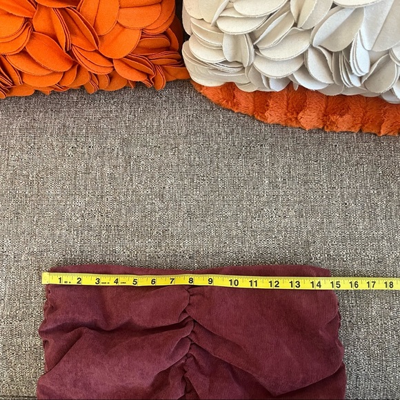 ❣️🆕ZARA Burgundy Corduroy Ruched Front&Side Mini Skirt❣️ - Picture 8 of 9